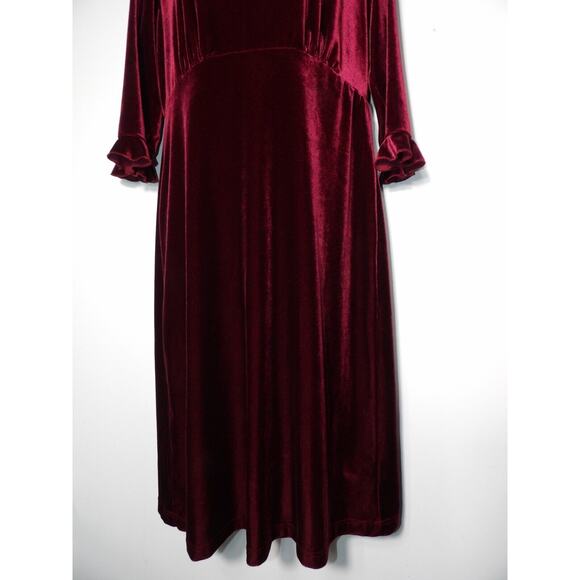 Vintage Northern Reflections Velvet Shift Dress sz 10 Red 90s Fairy Whimsigoth - Picture 4 of 13
